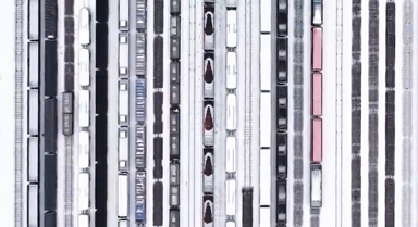 雪后航拍鐵路列陣太震撼